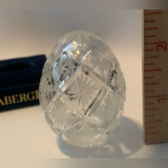 FABERGE Crystal Egg with original blue box, small. Vintage Risky Business - Picture 5 of 5